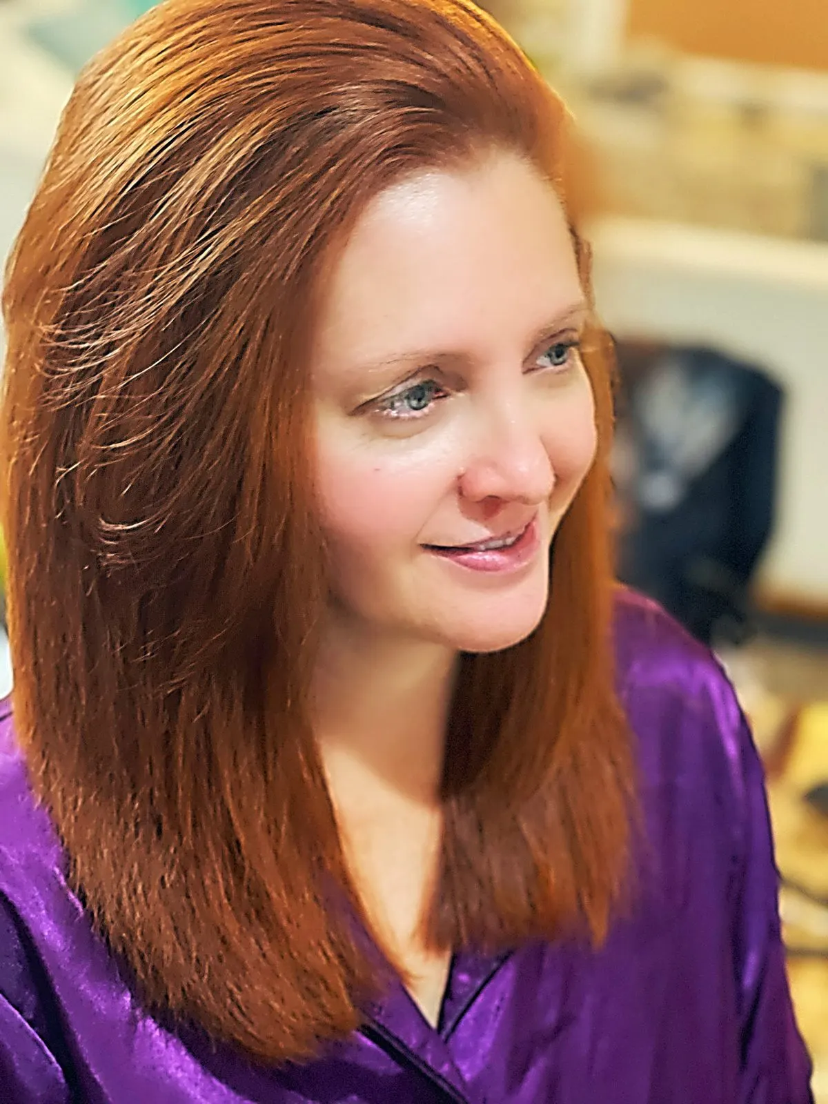 Vibrant copper-red hair color transformation in Austin